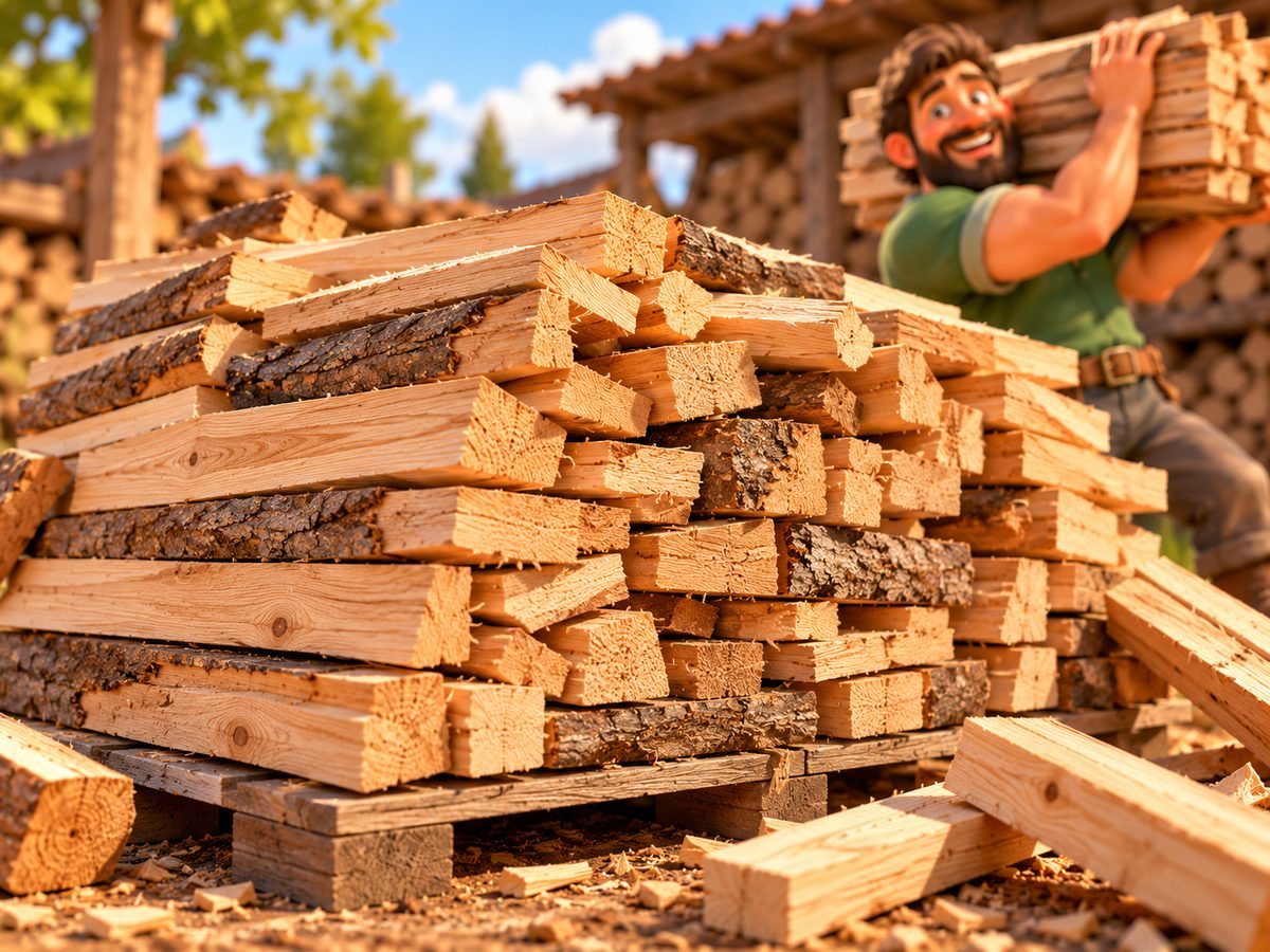 Industriebrennholz – Buche / Esche / Eiche, lose geschüttet